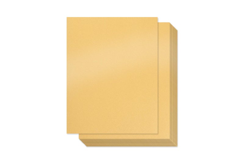 Bubbley Gold Shimmer Paper - 100-Pack Metallic Cardstock Paper, 92 lb Cover, Double Sided, Printer Friendly - Perfect for Weddings, Birthdays, Craft Use, Letter Size Sheets, 8.5 x 11 Inches - Image 1